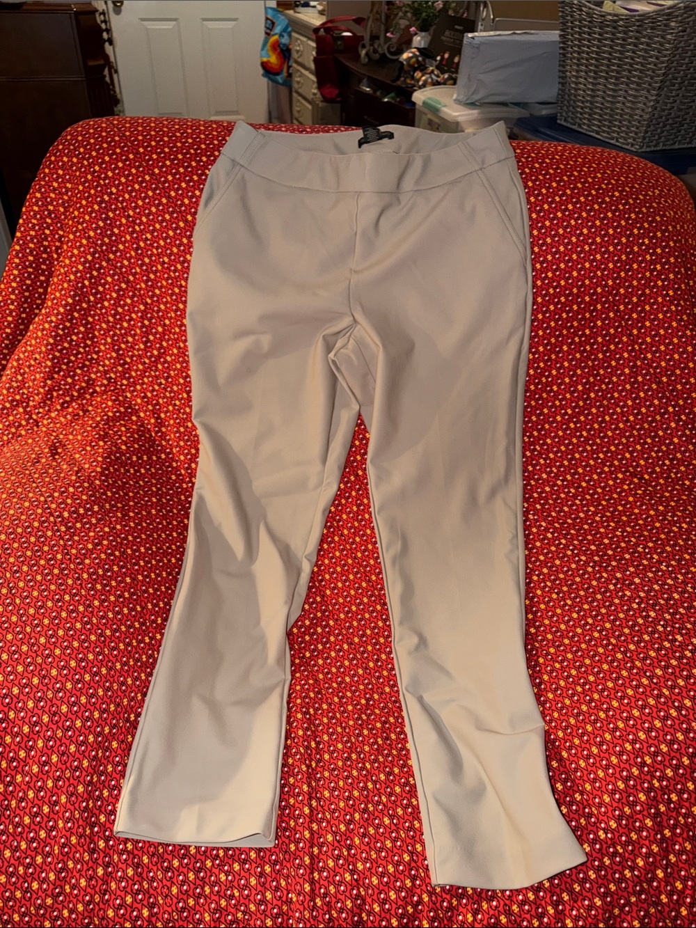 Christian Steriano Light Beige straight Stretch Pants